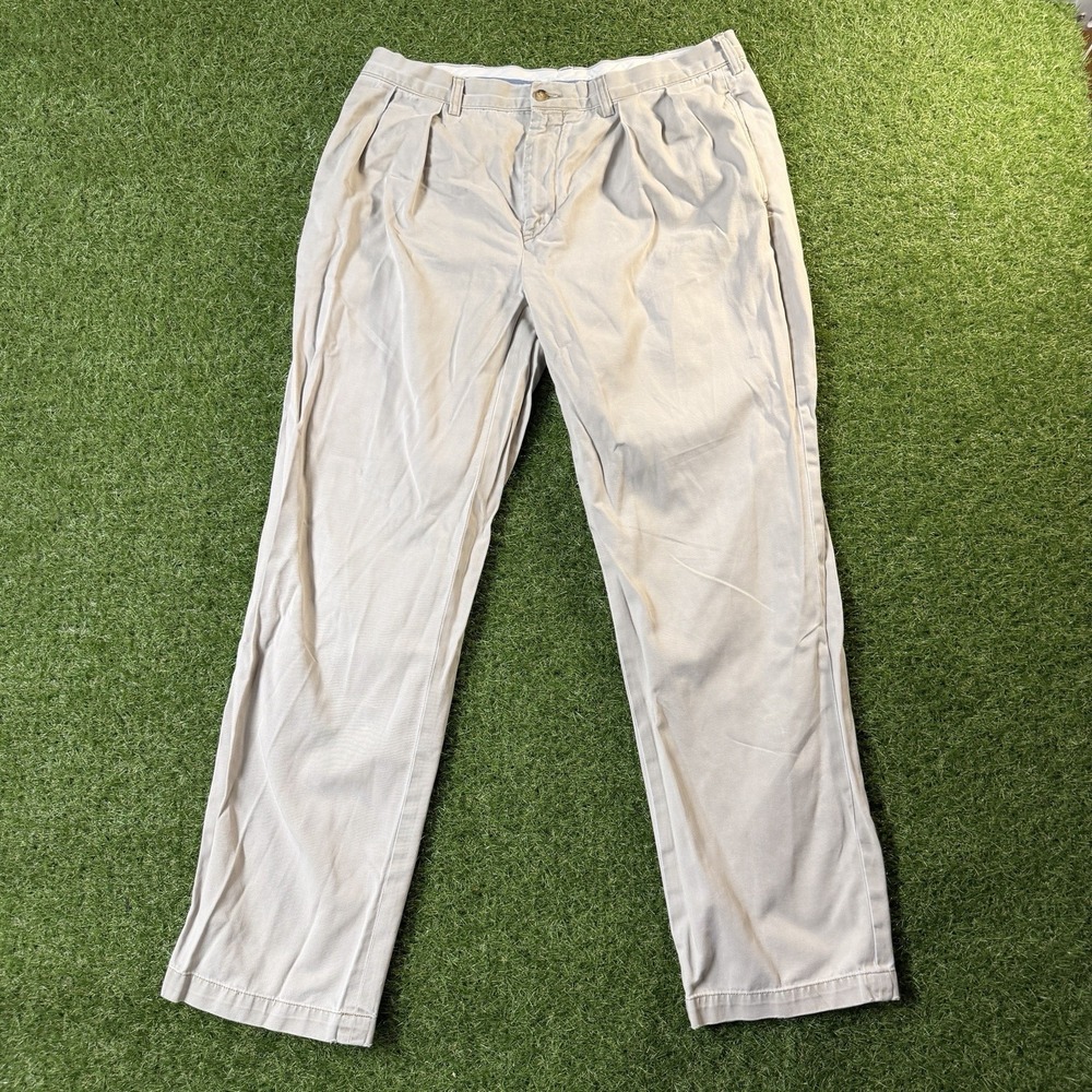 Polo Ralph Lauren Preston Pants Mens 36x32 Khaki Tan Chino Straight Leg 100% Cot